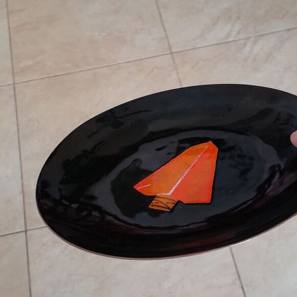 Bovano Of Cheshire CT. Mid Century Enameled Copper, Arrow Head Plate - Picture 13 of 13